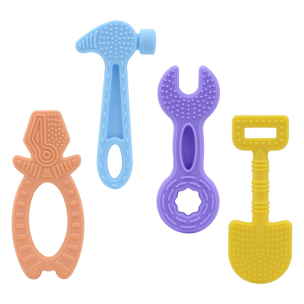 Wholesale 10PCS/PACK Silicone Hammer Wrench Teether Baby Teether Teething Stick